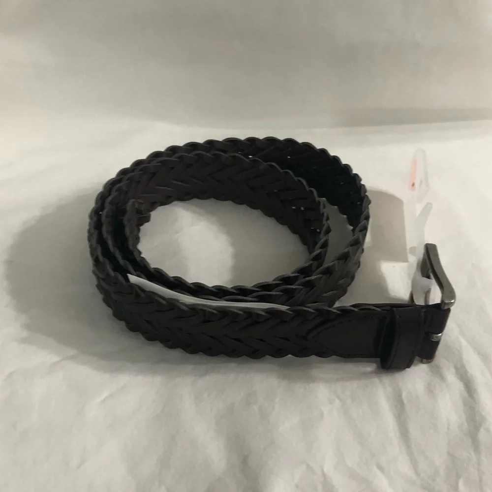 Boy’s Braided Belt - Dark Brown. Size M(1.13”WX22”L